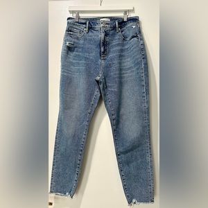 Loft Women Curvy High Waist Skinny Ankle Distressed Medium WashJeans Size 10 EUC